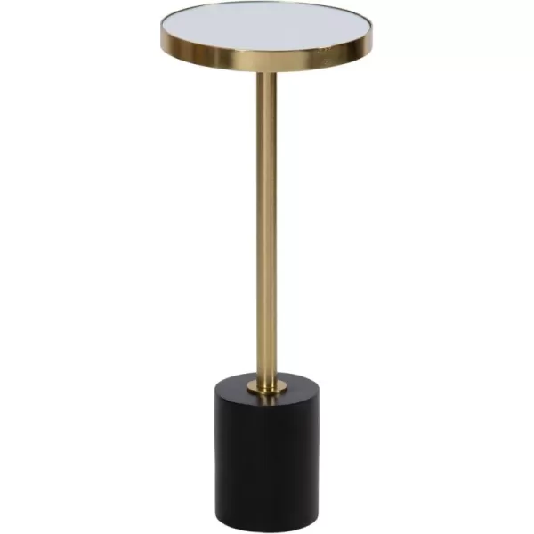 Kate and Laurel Hescott Modern Decorative Round Pedestal Use as Indoor Plant Stand or Living Room Accent Table 10x10x24 BlackGoldBlackGold