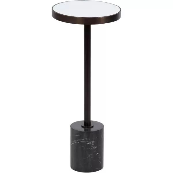 Kate and Laurel Hescott Modern Decorative Round Pedestal Use as Indoor Plant Stand or Living Room Accent Table 10x10x24 BlackGoldBronze