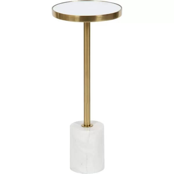 Kate and Laurel Hescott Modern Decorative Round Pedestal Use as Indoor Plant Stand or Living Room Accent Table 10x10x24 BlackGoldGold