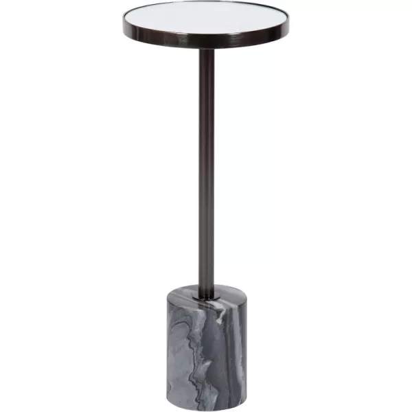 Kate and Laurel Hescott Modern Decorative Round Pedestal Use as Indoor Plant Stand or Living Room Accent Table 10x10x24 BlackGoldPewter