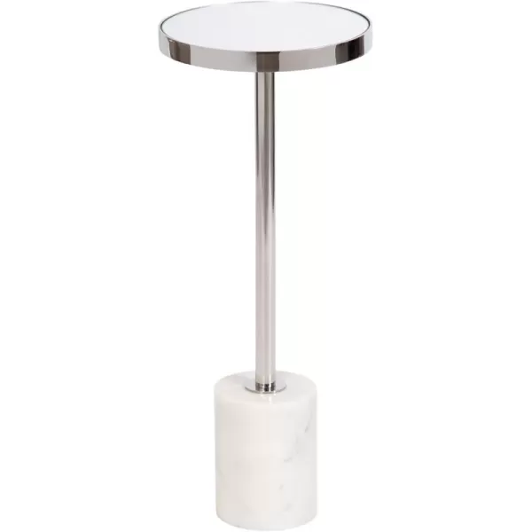 Kate and Laurel Hescott Modern Decorative Round Pedestal Use as Indoor Plant Stand or Living Room Accent Table 10x10x24 BlackGoldSilver