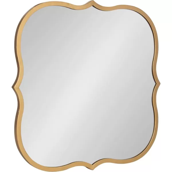 Kate and Laurel Higby Scalloped Wall Mirror 24 x 31 Gold Decorative Modern Glam Mirror with Curved Scalloped Edge and Robust Metal FrameGold