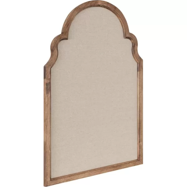 Kate and Laurel Hogan Farmhouse Framed Arch Fabric Pinboard 24 x 36 Black Decorative Bulletin Board with Moroccan Arch and Linen Fabric Pinning Surface for WallNatural