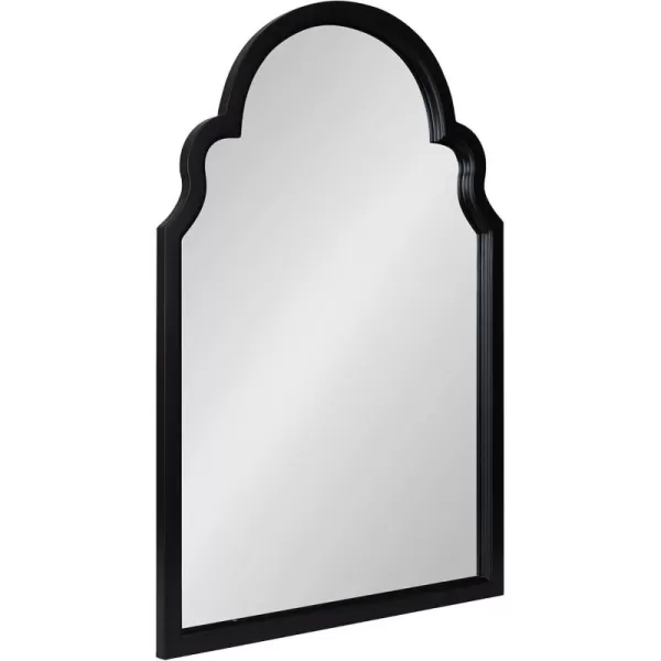 Kate and Laurel Hogan Wood Framed Arched Wall Mirror 24 x 48 Gold Glamorous Moroccan Mirror for Sophisticated Wall DecorBlack