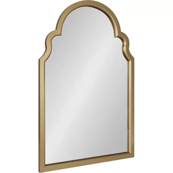 Kate and Laurel Hogan Wood Framed Arched Wall Mirror 24 x 48 Gold Glamorous Moroccan Mirror for Sophisticated Wall DecorGold