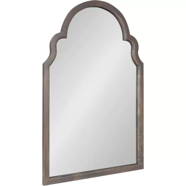 Kate and Laurel Hogan Wood Framed Arched Wall Mirror 24 x 48 Gold Glamorous Moroccan Mirror for Sophisticated Wall DecorGrey