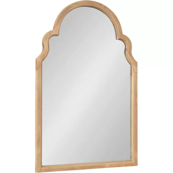 Kate and Laurel Hogan Wood Framed Arched Wall Mirror 24 x 48 Gold Glamorous Moroccan Mirror for Sophisticated Wall DecorNatural