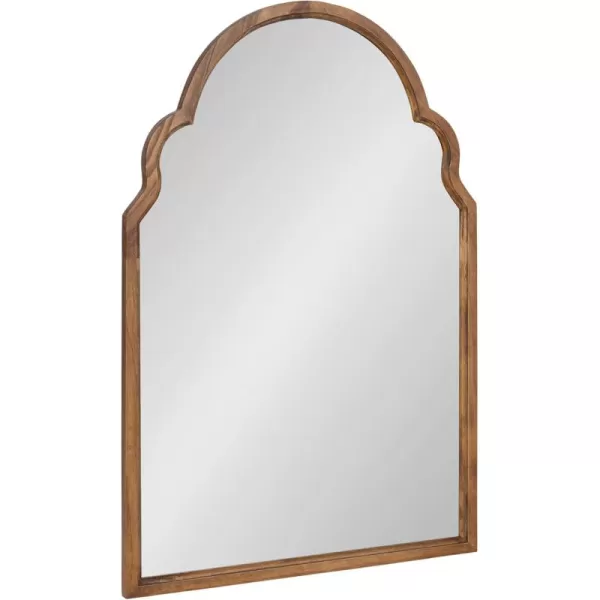 Kate and Laurel Hogan Wood Framed Arched Wall Mirror 24 x 48 Gold Glamorous Moroccan Mirror for Sophisticated Wall DecorRustic Brown