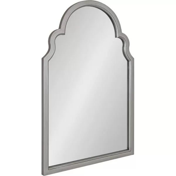 Kate and Laurel Hogan Wood Framed Arched Wall Mirror 24 x 48 Gold Glamorous Moroccan Mirror for Sophisticated Wall DecorSilver