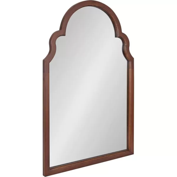 Kate and Laurel Hogan Wood Framed Arched Wall Mirror 24 x 48 Gold Glamorous Moroccan Mirror for Sophisticated Wall DecorWalnut Brown