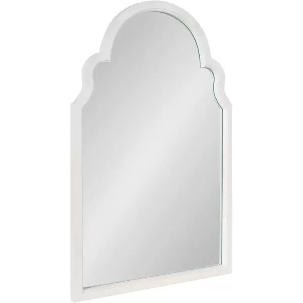 Kate and Laurel Hogan Wood Framed Arched Wall Mirror 24 x 48 Gold Glamorous Moroccan Mirror for Sophisticated Wall DecorWhite