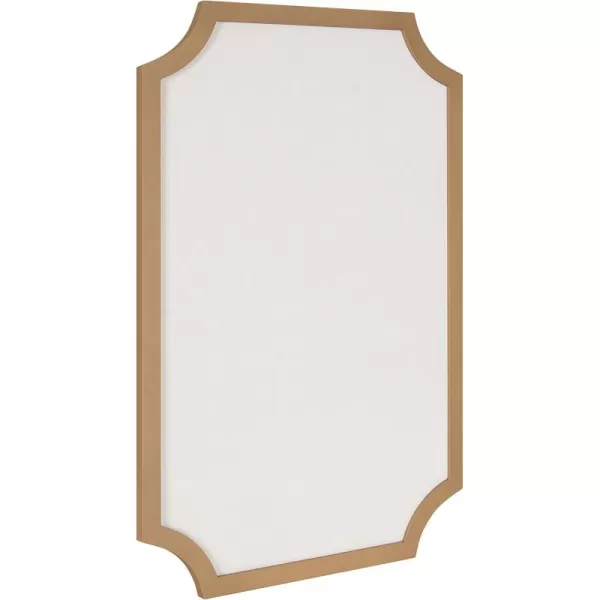 Kate and Laurel Holbrook Modern Scalloped Fabric Pinboard 24 x 36 Gold Decorative Bulletin Board for Wall
