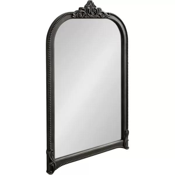 Kate and Laurel Hubanks Vintage Decorative Tall Arched Mirror 24 x 38 Gold Large Antique Statement Arch Mirror for Dresser or Mantel Home Decor OptionsBlack