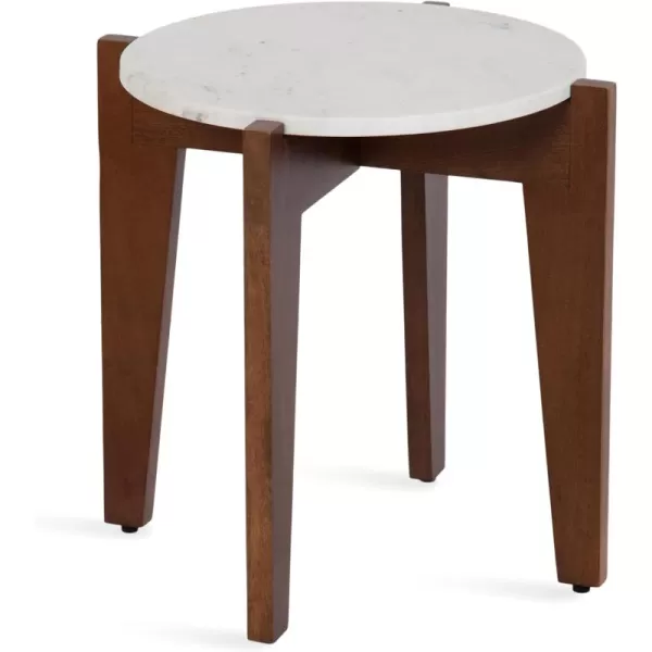 Kate and Laurel Icelyn Modern Living Room End Table for Use as Bedroom Nightstand or Large Indoor Plant Stand 19x19x19 WhiteNaturalWalnut Brown