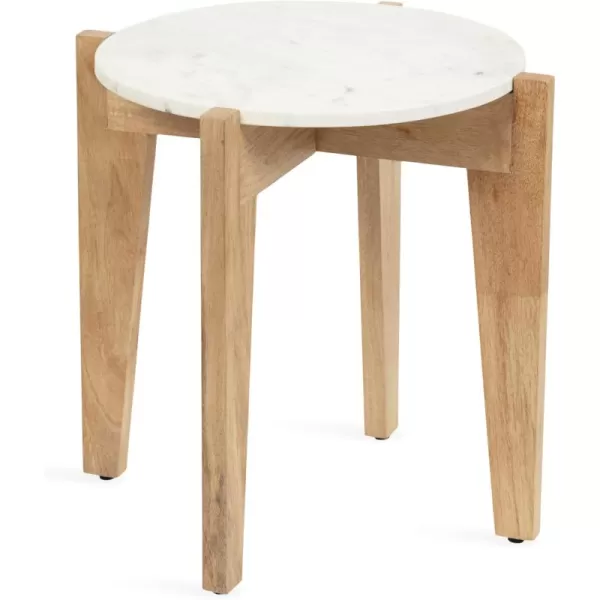 Kate and Laurel Icelyn Modern Living Room End Table for Use as Bedroom Nightstand or Large Indoor Plant Stand 19x19x19 WhiteNaturalWhiteNatural