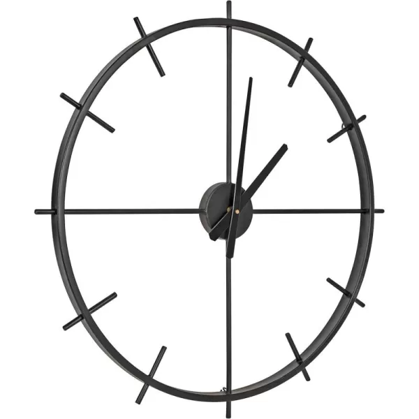 Kate and Laurel Isaac Modern Metal Wall Clock 26quot Black Chic Functional Wall Decor for Home or Office