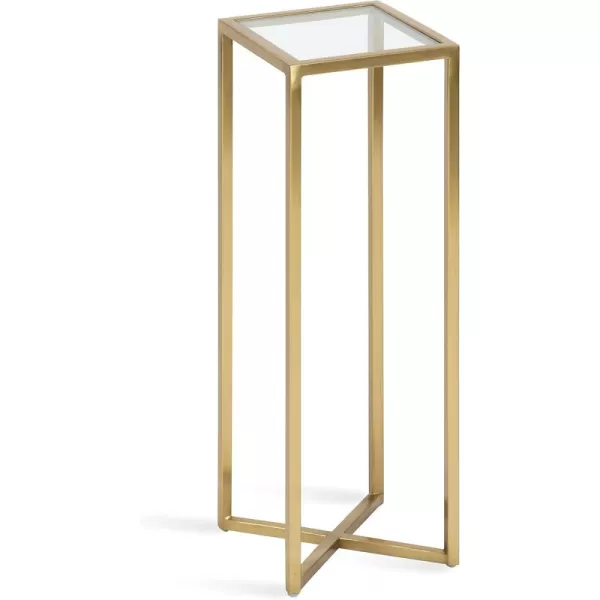 Kate and Laurel Jaspur Square Metal End Table 7x7x21 GoldWhiteGoldClear