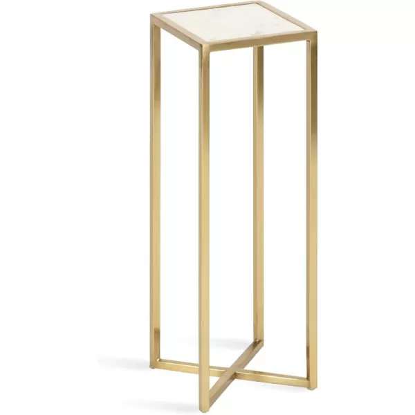 Kate and Laurel Jaspur Square Metal End Table 7x7x21 GoldWhiteGoldWhite