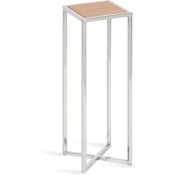Kate and Laurel Jaspur Square Metal End Table 7x7x21 GoldWhiteRustic BrownSilver