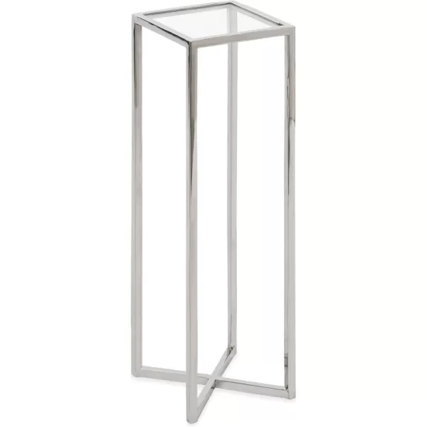 Kate and Laurel Jaspur Square Metal End Table 7x7x21 GoldWhiteSilver