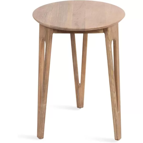 Kate and Laurel Kershaw Living Room Round Side Table with Tapered Hairpin Legs for Use as Bedroom Nightstand 16x16x22 Walnut BrownNatural