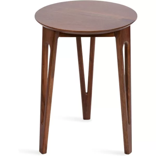 Kate and Laurel Kershaw Living Room Round Side Table with Tapered Hairpin Legs for Use as Bedroom Nightstand 16x16x22 Walnut BrownWalnut Brown