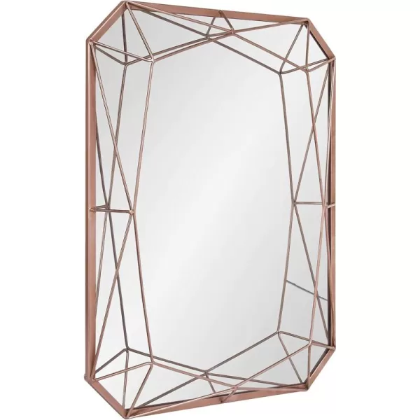 Kate and Laurel Keyleigh Modern Glam Geometric Shaped Metal Accent Wall Mirror GoldRose Gold