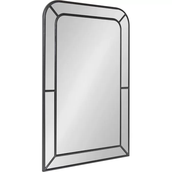 Kate and Laurel Lamson Transitional Framed Wall Mirror 20 x 30 Gold Sophisticated Glam Wall DecorBlack