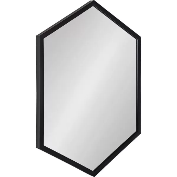 Kate and Laurel Laverty Glam Framed Framed Hexagon Mirror 22 x 31 Gold Modern Geometric Wall DecorBlack