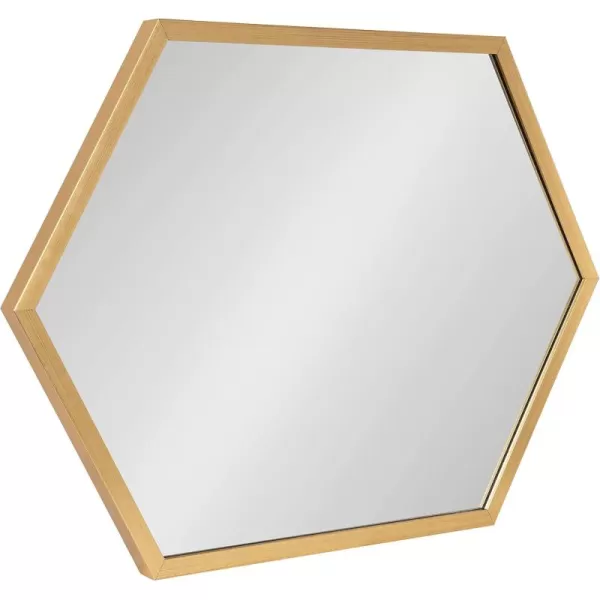 Kate and Laurel Laverty Glam Framed Framed Hexagon Mirror 22 x 31 Gold Modern Geometric Wall DecorGold