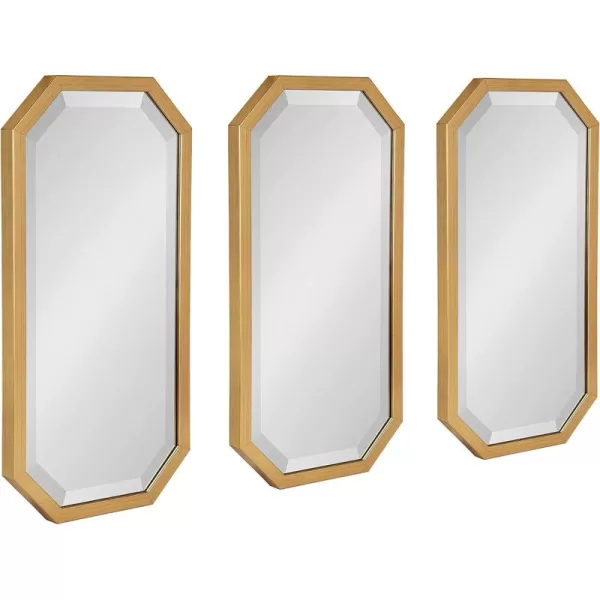 Kate and Laurel Laverty Modern Decorative Octagon Wall Mirror Set Set of 3 Gold Geometric Wall Accent Mirrors for HomeGold