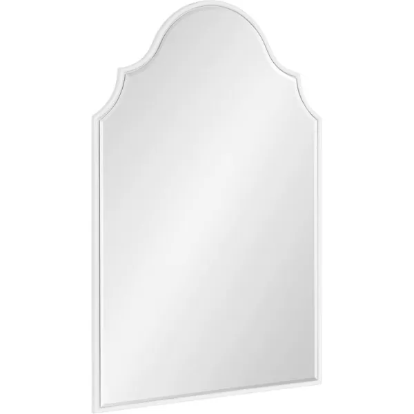 Kate and Laurel Leanna Glam Horizontal Wall Mirror 275 x 315 Gold Sophisticated Large Mirror for WallWhite