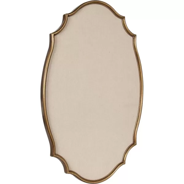 Kate and Laurel Leanna Scalloped Metal Pinboard 24 x 36 Gold Framed Rounded Oval Vintage Bulletin Board for Unique Display Organization and Decor 24x36Gold