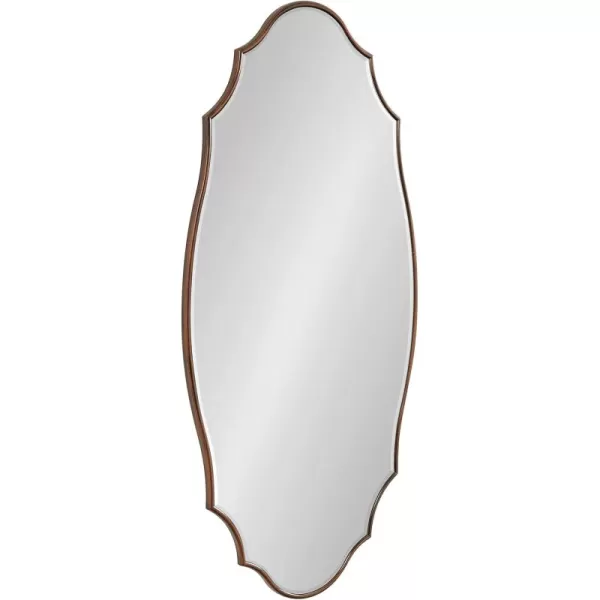 Kate and Laurel Leanna Scalloped Oval Wall Mirror 24quot x 36quot Gold Leaf Chic Modern Glam Wall AccentBronze