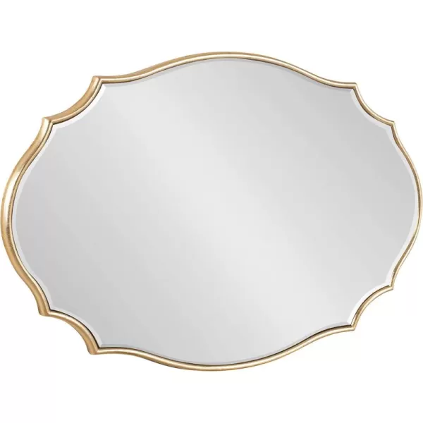 Kate and Laurel Leanna Scalloped Oval Wall Mirror 24quot x 36quot Gold Leaf Chic Modern Glam Wall AccentGold