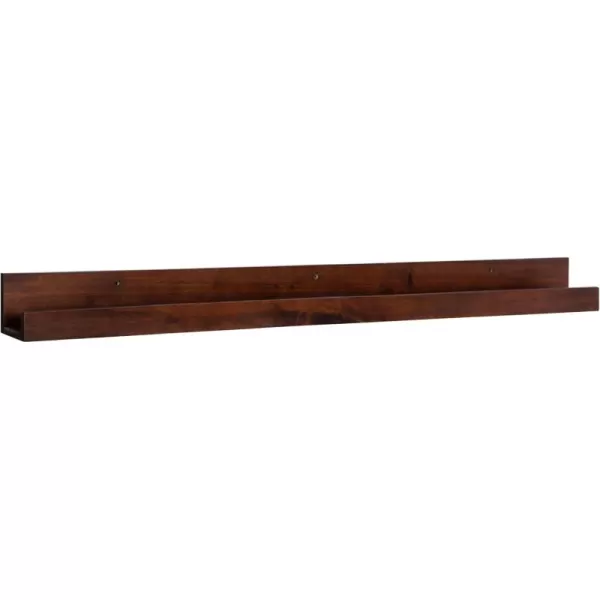 Kate and Laurel Levie Modern Floating Wall Shelf Picture Frame Holder Ledge GoldWalnut Brown