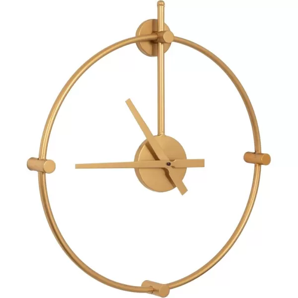 Kate and Laurel Lidor Modern Wall Clock 22 x 25 Gold Decorative Minimalist Battery Operated Wall Clock with Numberless Design for Transitional Home DecorGold