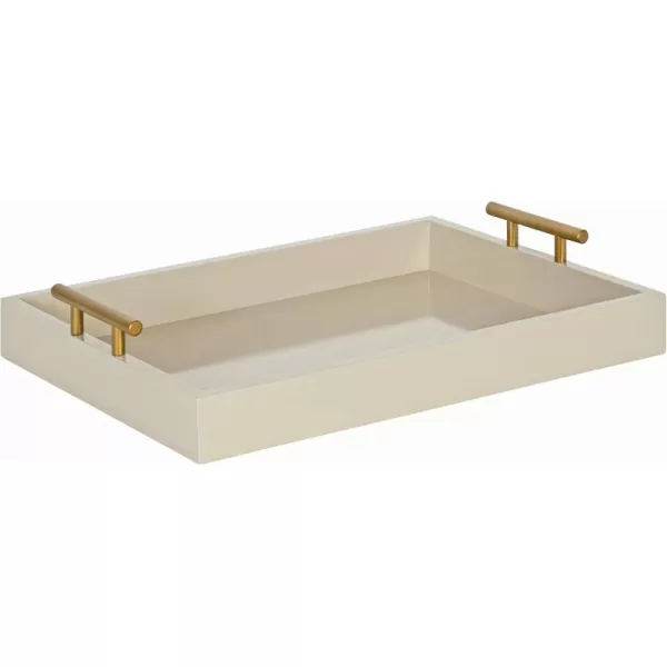 Kate and Laurel Lipton Decorative Tray with Polished Gold Metal Handles Soft PinkSand