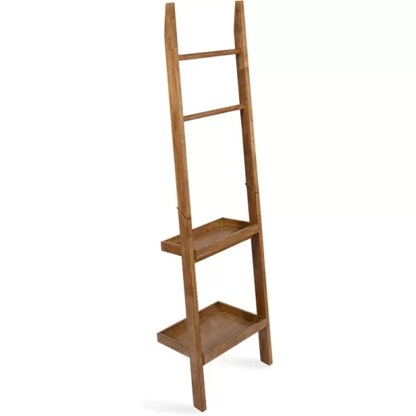 Kate and Laurel Lowry Farmhouse Wood Ladder Shelf 18 x 14 x 58 Natural Wood Decorative Modern Leaning Shelf for Storage and Display