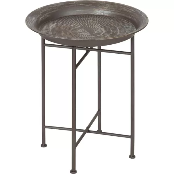 Kate and Laurel Mahdavi Modern Coffee Table 26 x 26 x 16 Black Unique Coffee Table with Sophisticated DesignPewter