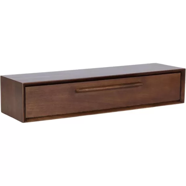 Kate and Laurel McCutcheon MidCentury Floating Console Table for Entryway 30 x 9 x 6 Walnut Brown Decorative Transitional Floating Entryway Table for Use as Living Room Storage Wall ShelfWalnut Brown