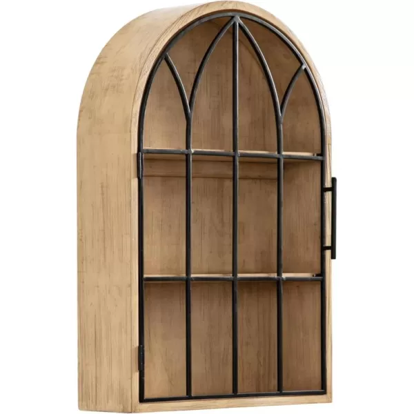 Kate and Laurel Megara Farmhouse Wooden Floating Bathroom Cabinet for Over Toilet Storage 16x5x24 Natural