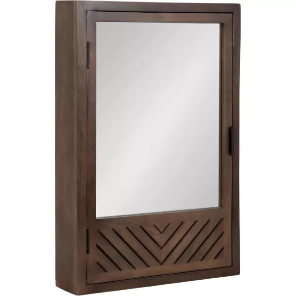 Kate and Laurel Mezzeta Decorative Modern Rectangle Bathroom Cabinet with Mirror 20 x 5 x 30 Brown Wooden Bathroom Mirror with Storage for Bath Medicine Cabinet or OverTheToilet Storage Cabinet