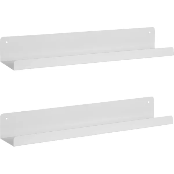 Kate and Laurel Mezzo Modern Metal Photo Display Ledge 36 White Decorative Contemporary Floating Narrow Photo Shelf Rail for Gallery Display and StorageWhite