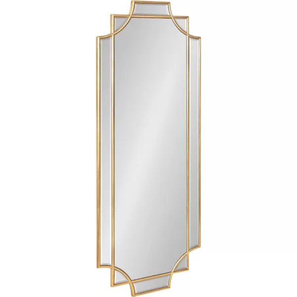 Kate and Laurel Minuette Glam Wall Mirror 24quot x 36quot Black Elegant Traditional Home Decor with A Boho CharmGold