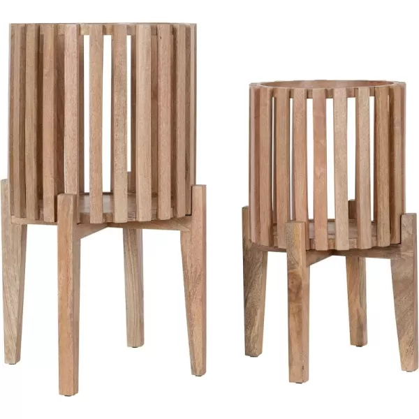 Kate and Laurel Paynter Floor Planter Set 2 Piece Natural 2 CountNatural