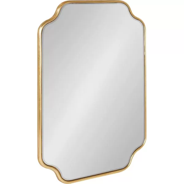 Kate and Laurel Plumley Glam Scalloped Wall Mirror 24 x 36 Silver Transitional Mirror Wall DecorGold