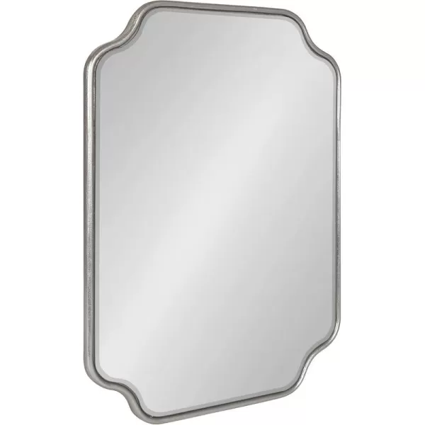 Kate and Laurel Plumley Glam Scalloped Wall Mirror 24 x 36 Silver Transitional Mirror Wall DecorSilver