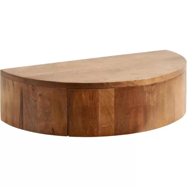 Kate and Laurel Reid Modern Wooden Floating Side Table 20 x 11 x 6 Walnut Brown Contemporary Wood Floating Nightstand with Drawer for Extra Storage and Added FunctionalityWalnut Brown