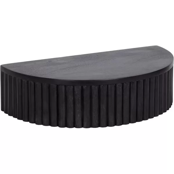Kate and Laurel Reid Ribbed Wooden Floating Side Table with Drawer for Storage and Functionality 20x11x6 Walnut BrownBlack